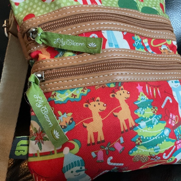 Lilly Bloom Holiday Cross Boy Bag Snowmen Reindeer and Cheer - Picture 3 of 6